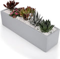 15 Inch Grey Rectangular Cement Planter Concrete Succulent Planter Windowsill by Ten-stone