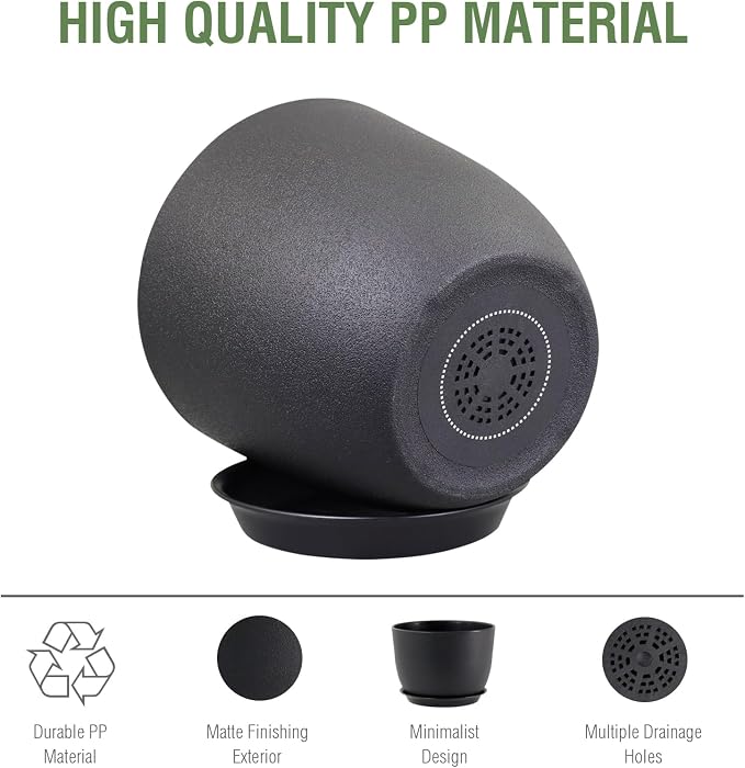 12 inch Large Plant Pots, Plastic Planters - Image 3