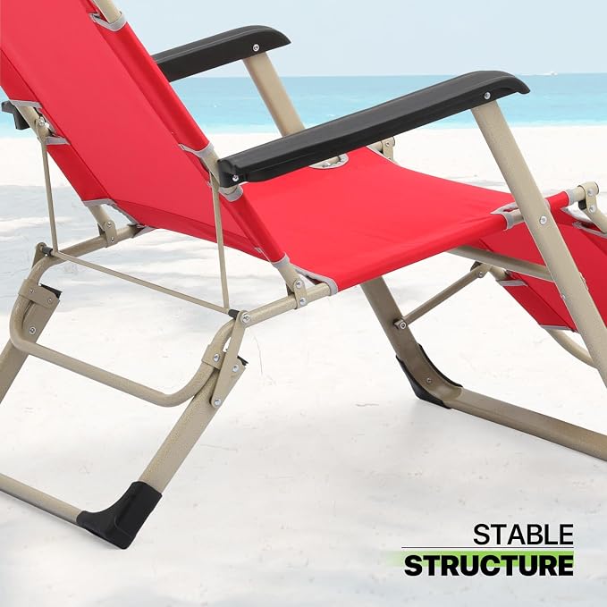 Magshion Folding Patio Chairs Set of 2, Outdoor Lounge Chair - Image 9