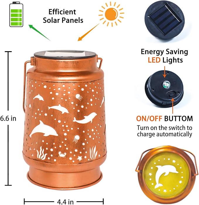 Dolphin Solar Lanterns Outdoor Waterproof Hanging Solar Lights Dolphin Gifts - Image 6