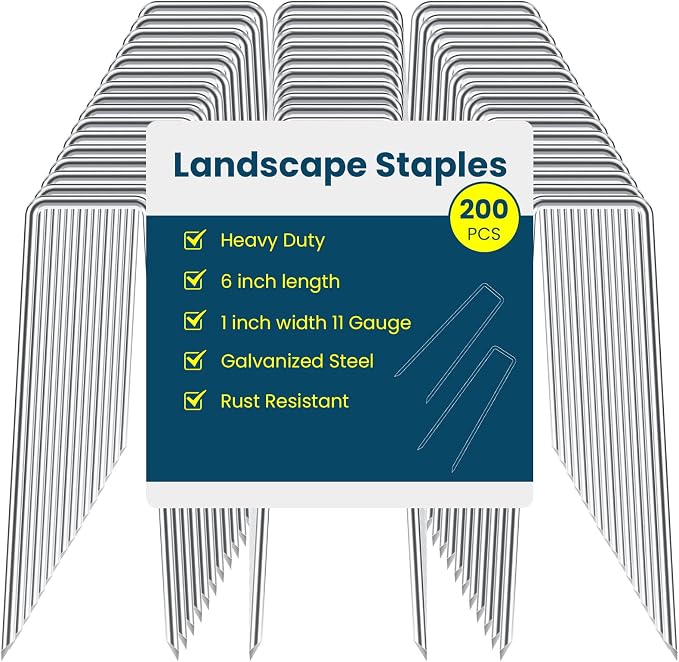 6 Inches Landscape Staples Galvanized Steel Garden Stakes Securing Pegs by Sweecomb