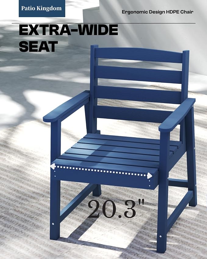 7-Piece Outdoor Dining Set for 6, 75.2" HDPE Patio Table - Image 7
