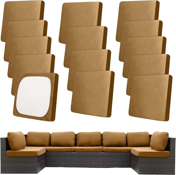 14Pcs Patio Cushion Covers, Outdoor Cushions Covers, Stretch Cushion Covers by Unknown