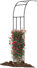 Twira Half Side Garden Arch Trellis, 7.9FT Metal Arbor Trellis by TWIRA