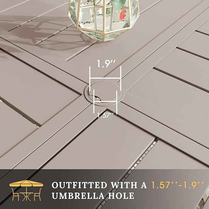 VICLLAX Round Patio Table with Adjustable Umbrella Hole - Image 4