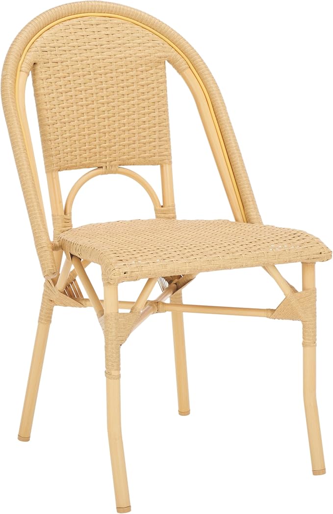 SAFAVIEH Outdoor Collection Torino Natural Wash Parisian Bistro Chair Set of 2 - Image 4