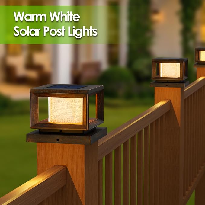 Mlambert 8 Pack Solar Post Lights Outdoor, Waterproof Fence Cap Lights - Image 2