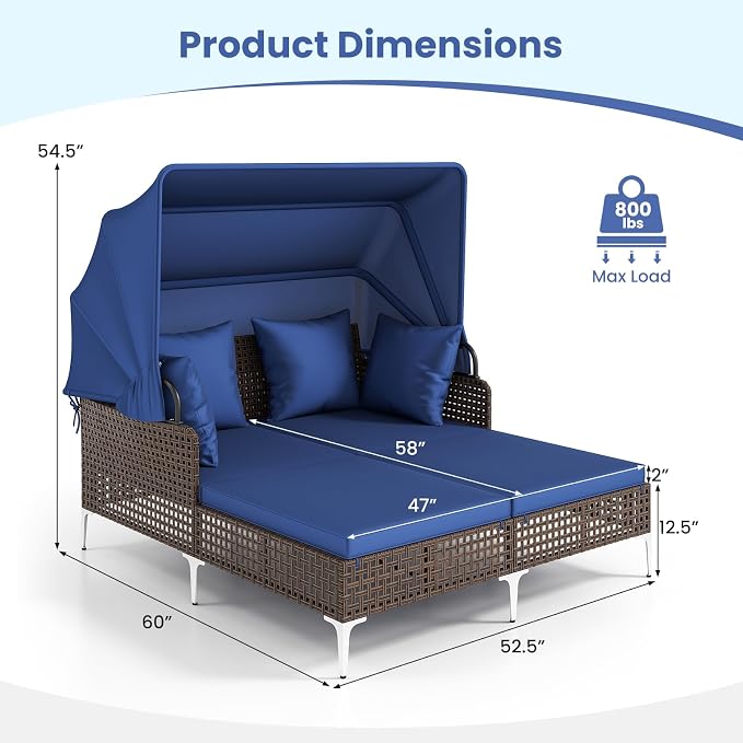 Tangkula Outdoor Rattan Daybed - Image 5
