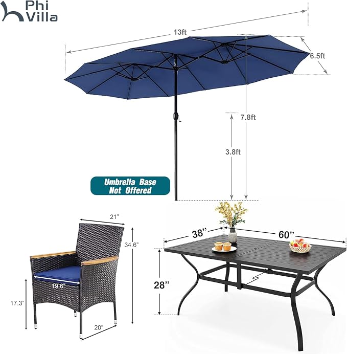 PHI VILLA 8-Piece Patio Dining Set - Image 7