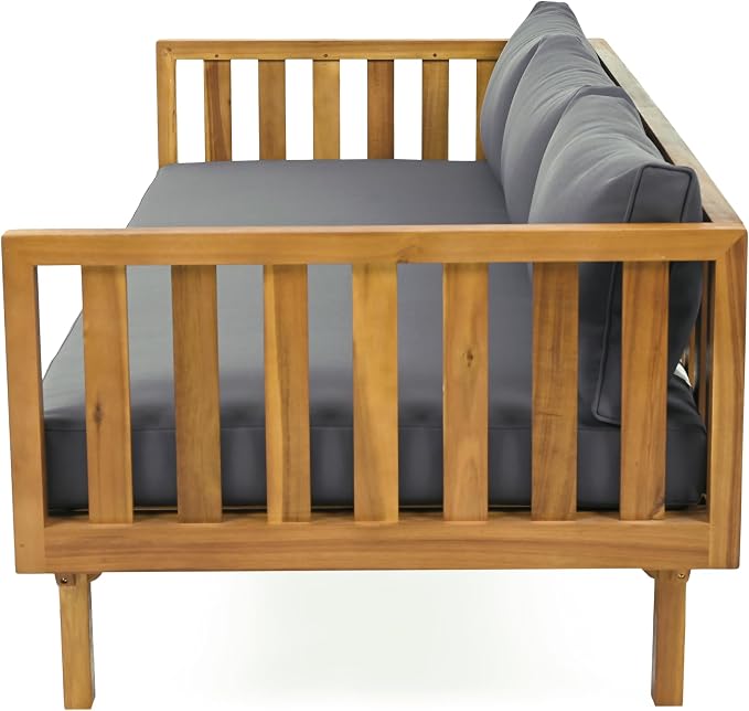 Christopher Knight Home Claremont Outdoor 3 Seater Acacia Wood Daybed - Image 9