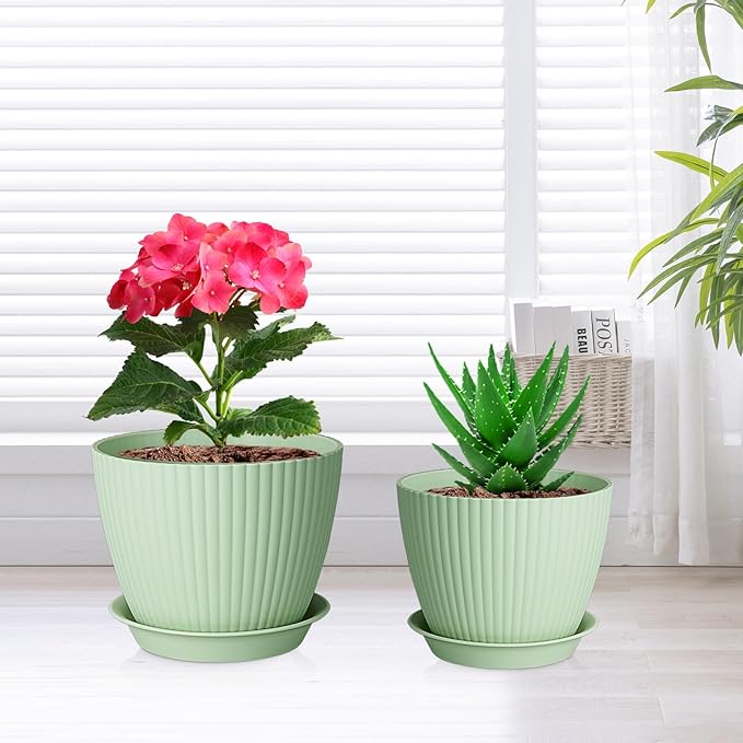 7/6.2/5.5/5/4.5/4 inch Plant Pots, 6 Pack Flower Pots - Image 6