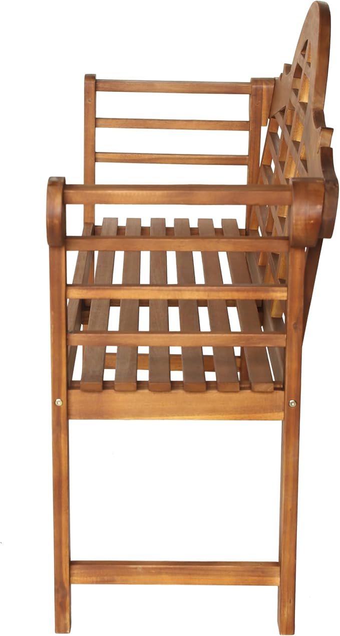 JONATHAN Y BNH103A Lutyens 51.2" 3-Seat Arched 600-Lbs Support Acacia Wood - Image 8