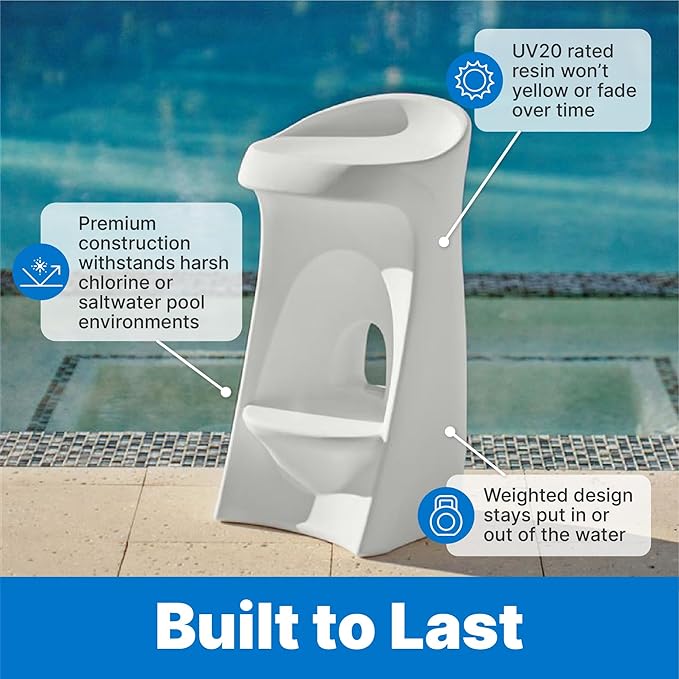 Step2 in Pool Stool, 33-inches Tall, Waterproof Patio Furniture, Bar Stool - Image 5