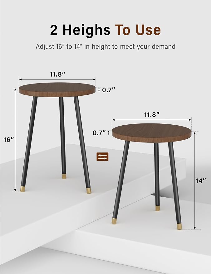Plant Stand Indoor 2 Pack: Adjustable Wood 16 Inch Plant Stand - Image 2