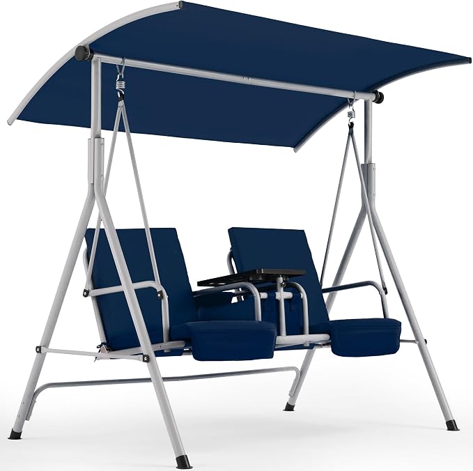 HOMREST 2 Seat Outdoor Porch Swing, Patio Swing - Image 4