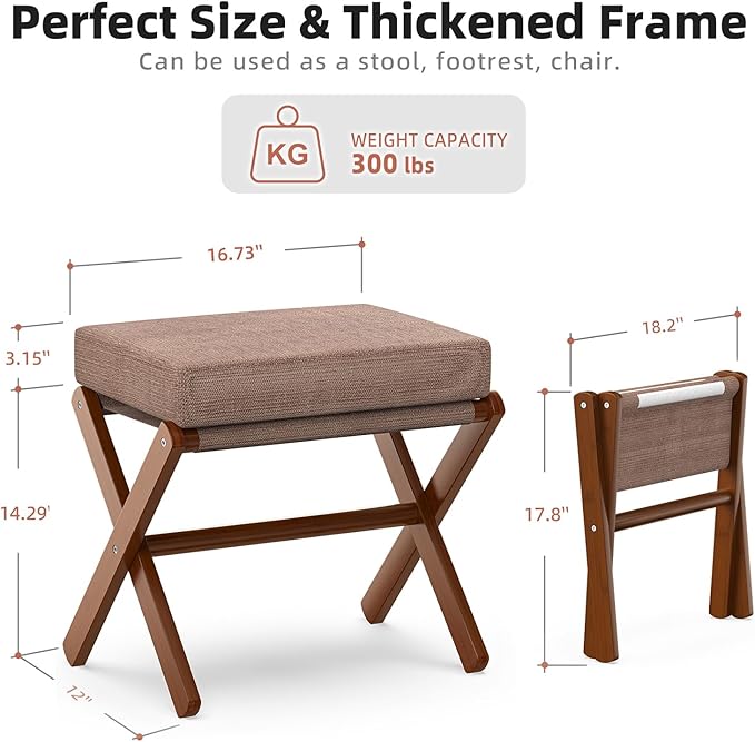 Foldable Foot Stool Ottoman, Modern Foot Rest - Image 3