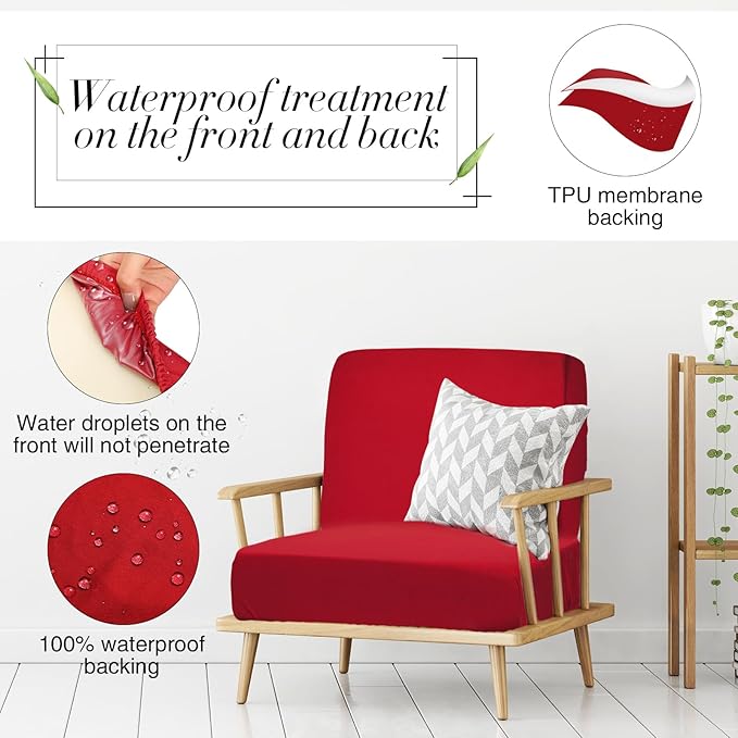 Newwiee 8Pcs Patio Cushion Covers Stretch Outdoor Cushion Cover Replacement - Image 4