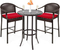 Best Choice Products 3-Piece Patio Bar Table Set, Outdoor Wicker Bar Height by BestChoiceProducts