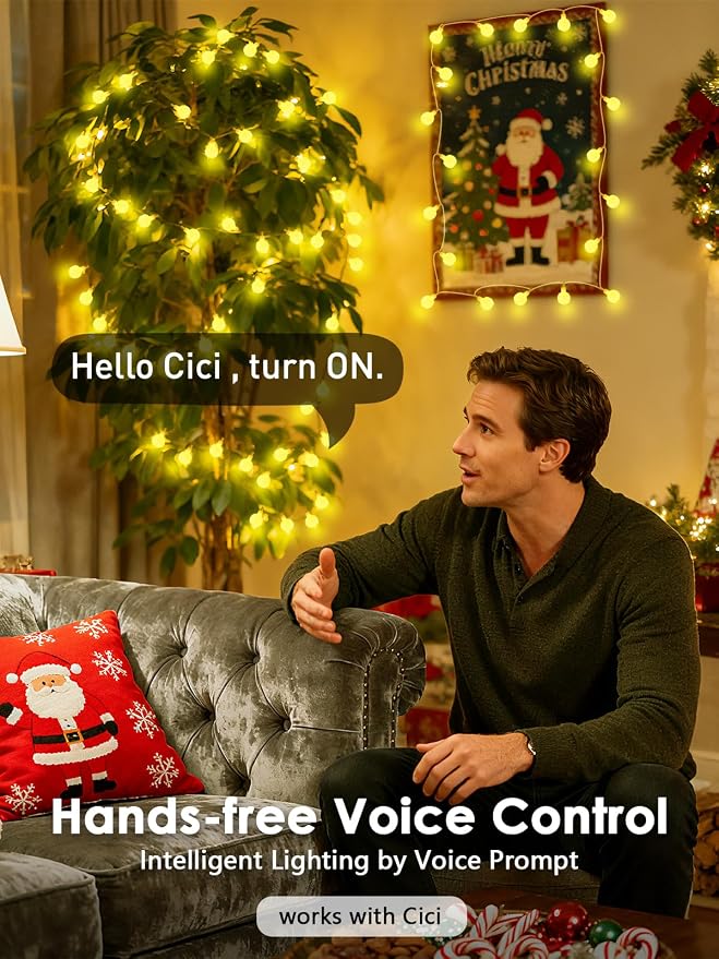 LORRYTE 2026 New Connectable 43FT Smart Voice Controlled Globe String Lights - Image 5