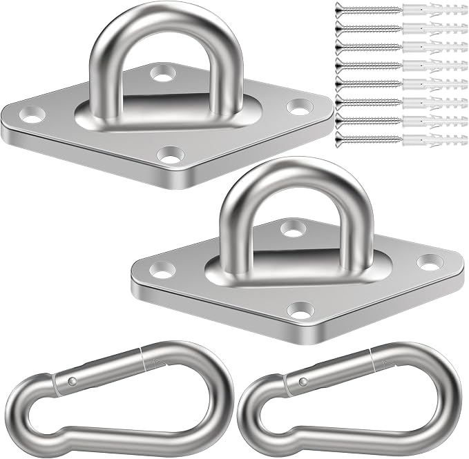 Hammock Hooks 2 Pack, Heavy Duty Hammock Hanging Kit, M8 304 Stainless Steel by Feanron