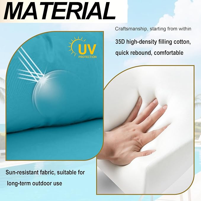 Outdoor Replacement Cushions for Patio Furniture, Splash-Resistant and - Image 4