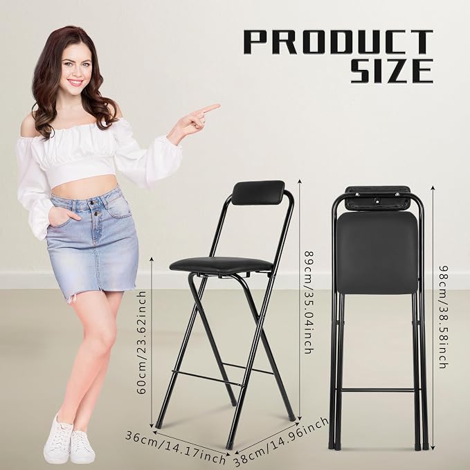 Thyle 1 Pcs Folding Bar Stool - Image 3