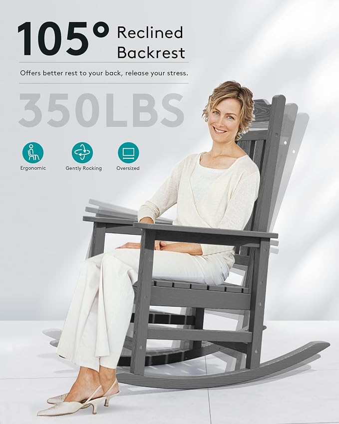 SERWALL HDPE Outdoor Rocking Chair - Image 3