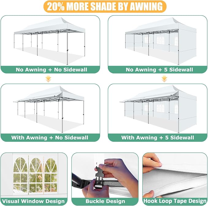 COBIZI 10x30 Pop Up Canopy Tent - Image 7
