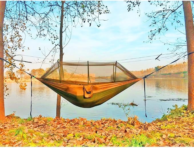 Sunyear Camping Hammock, Portable Single & Double Hammock - Image 4