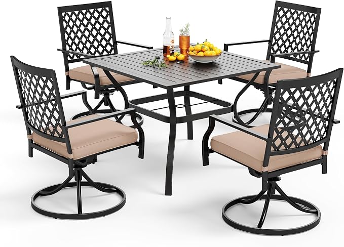 PHI VILLA 5 Pieces Outdoor Dining Set by PHIVILLAThepioneerofcomfortablehouseholdsupplies