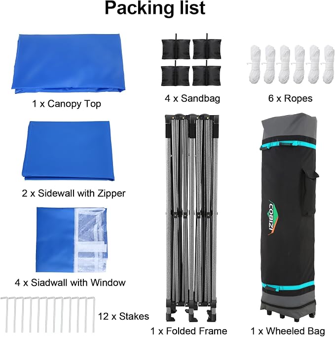 COBIZI 10x20 Pop up Canopy Tent 10x20 Canopy - Image 7