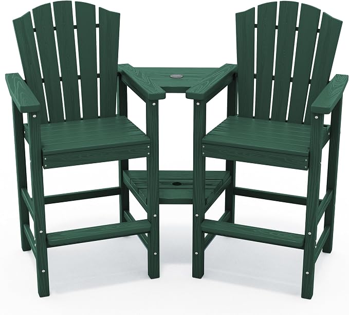 KINGYES Tall Adirondack Chair Set of 2, All Weather HDPE Bar Height Adirondack - Image 9
