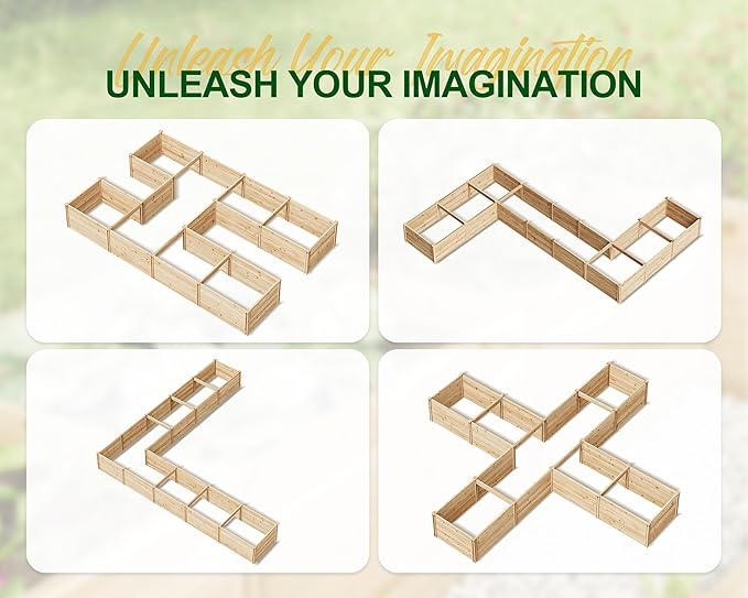 AMERLIFE U-Shaped Raised Garden Bed, 7.5Wx6Dx1.6H Free Combination Outdoor - Image 4