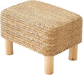 Ottoman Foot Stool Rectangular Footrest Natural Seagrass Footstool by ALeesing