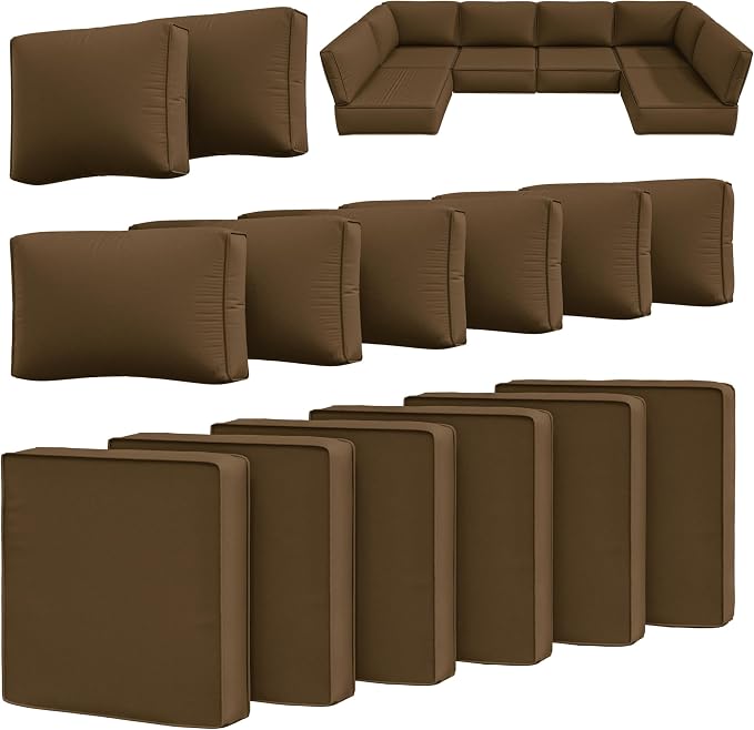 14 Pcs Outdoor Cushion Slipcovers Outdoor Patio Cushion Covers Replacement by Snubbull