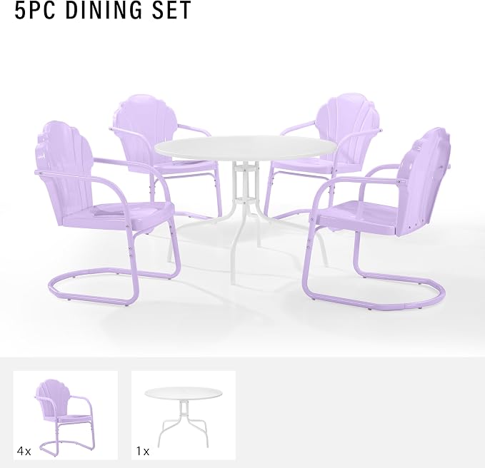 Crosley Furniture Tulip 5-Piece Outdoor Dining Set - Image 3