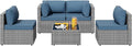 SUNLEI 5pcs Patio Furniture Sets Conversation Set, Low Back All-Weather Rattan by SUNLEI