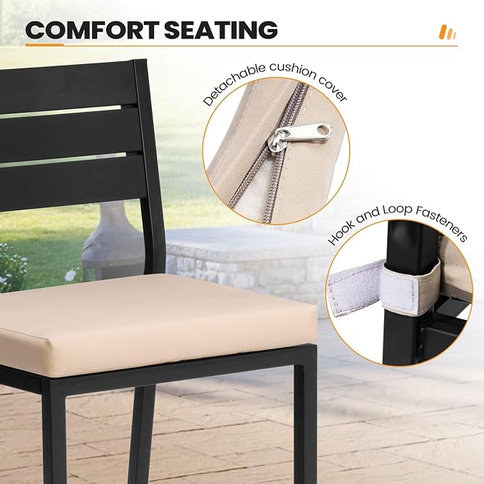 Crestlive Products Outdoor Bar Table and Chairs Set, 3 Piece Outside Patio Bar - Image 4