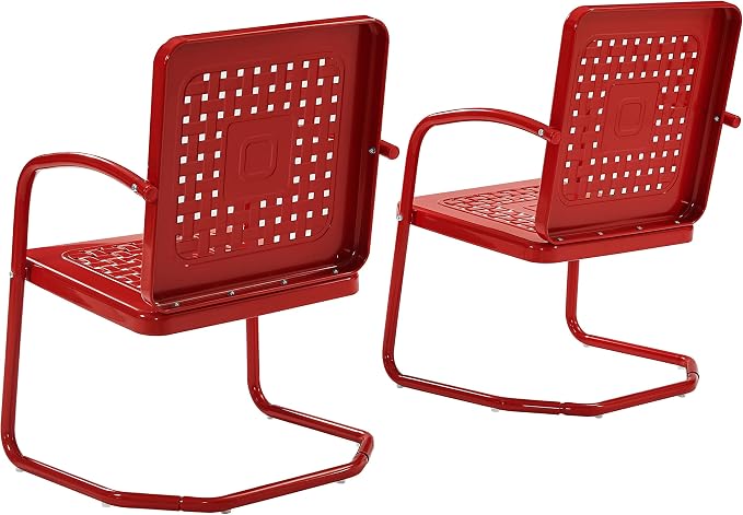 Crosley Furniture Bates 2-Piece Outdoor Chair Set, Retro Metal Patio Chairs - Image 12