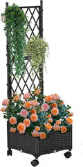 Planter with Trellis Raised Garden Beds, Trellis Planter Box Outdoor by yotoworthgardenhome