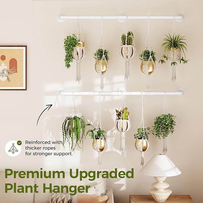Bamworld Window Plant Hanger Indoor 63in 2PCS Hanging Planters - Image 4