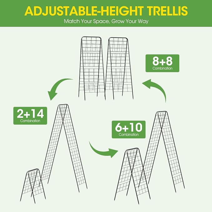 Heavy Duty Cucumber Trellis，50"x17" Adjustable A-Frame Trellis - Image 7