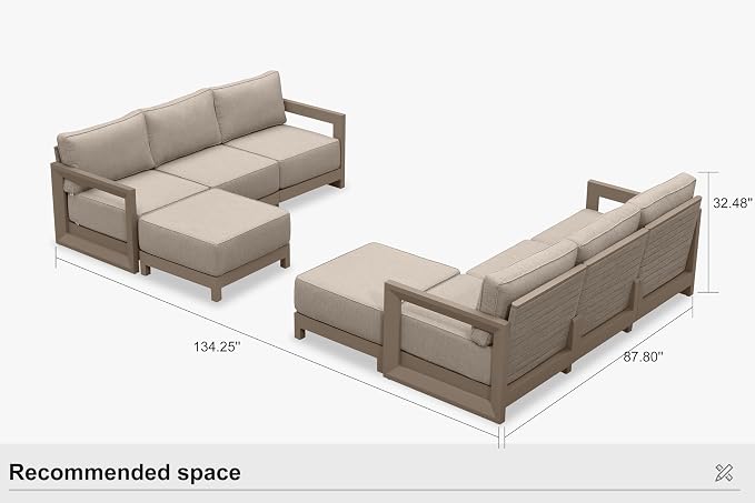 PURPLE LEAF Patio Furniture Set L-shaped Outdoor Couch - Image 9