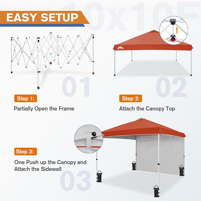 EAGLE PEAK Commercial Canopy 10x10 Pop Up Canopy Tent - Image 2