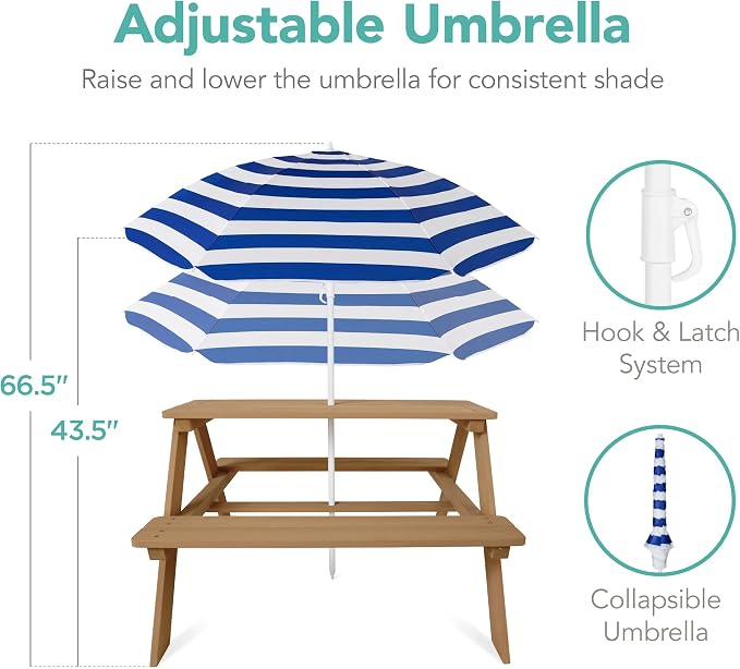 Best Choice Products Wooden Kids Picnic Table - Image 7