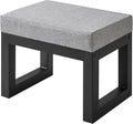 IBUYKE 16 Inch Small Foot Stool Ottoman, Rectangle Linen Foot Rest by IBUYKE
