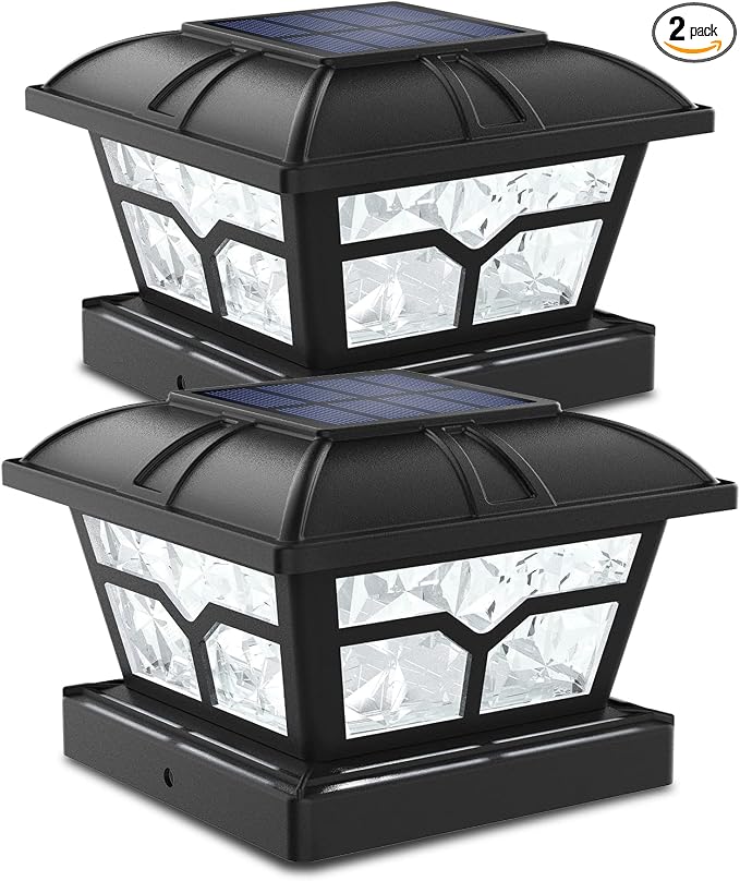 SIEDiNLAR Solar Post Cap Lights Outdoor 2 Color Modes 8 LEDs by Siedinlar