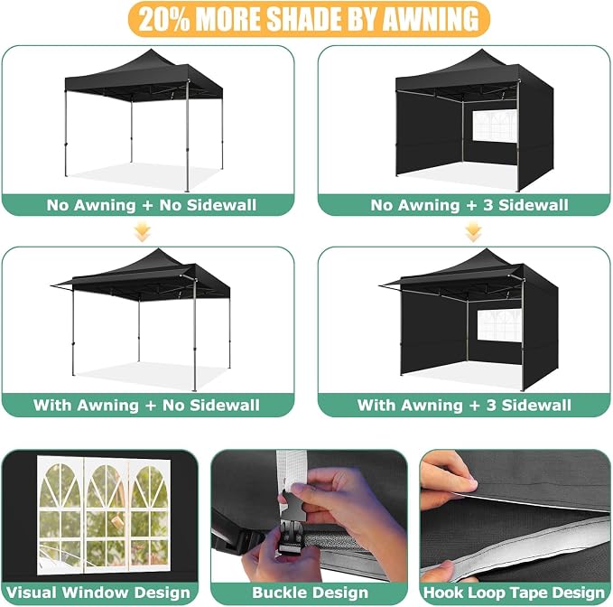 COBIZI 10x10 Pop Up Canopy Tent - Image 8