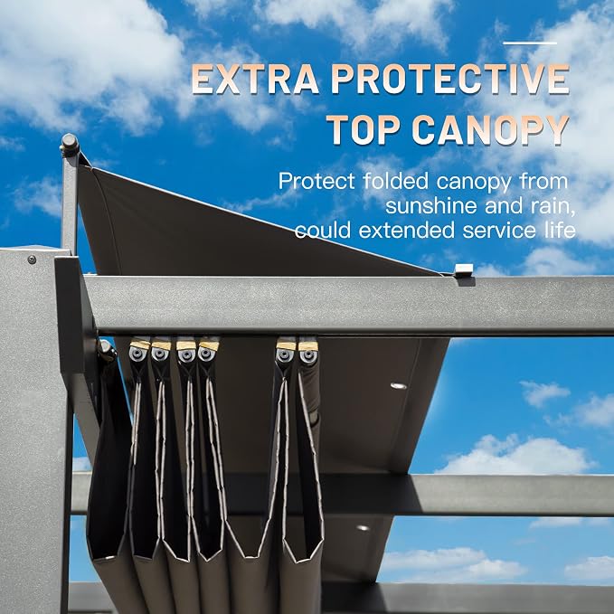 Domi 11’ X 16’ Outdoor Retractable Pergola - Image 4