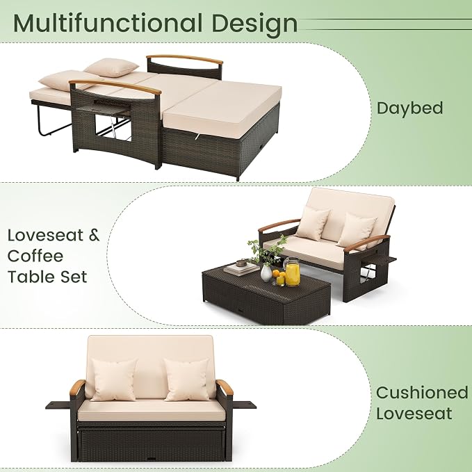 Tangkula Patio Rattan Daybed - Image 6